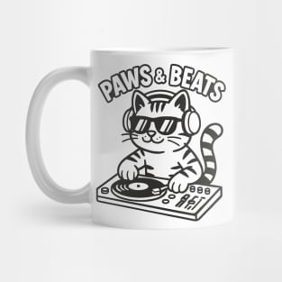 Dj Cat outline Mug